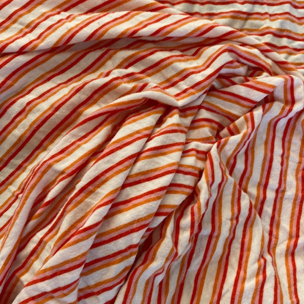 Kickee Pants Crib Sheet - Orange / pink/ red / white stripe
